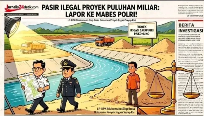 “DI ATAS HUKUM?” Pasir Ilegal Mengalir Terus di Proyek Irigasi Mukomuko Puluhan Miliar, LP-KPK Siap Lapor Langsung ke Mabes Polri!
